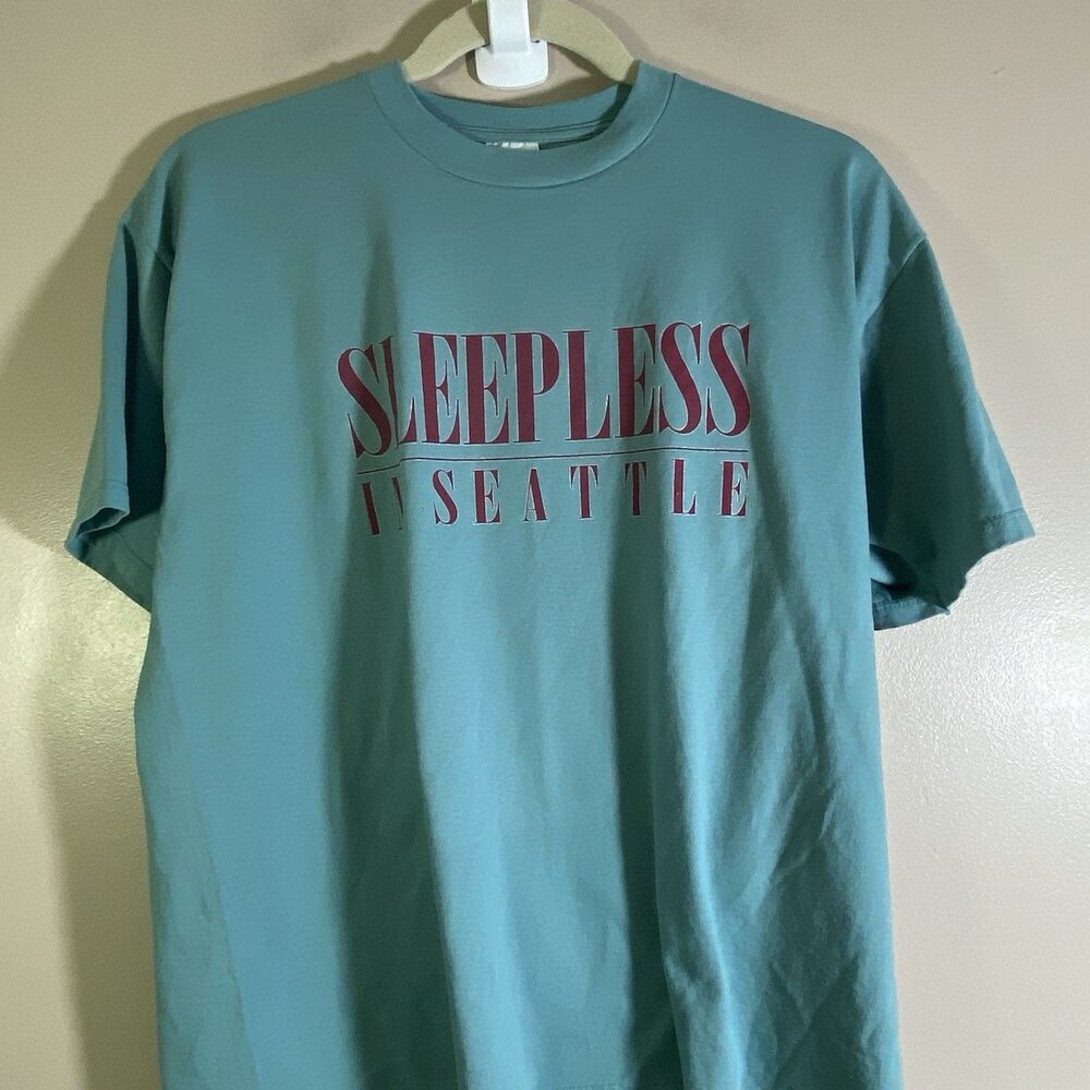 Sleepless In Seattle Tee Shirt Adult XL Movie Promo Teal 90s Retro Tom Hanks USA